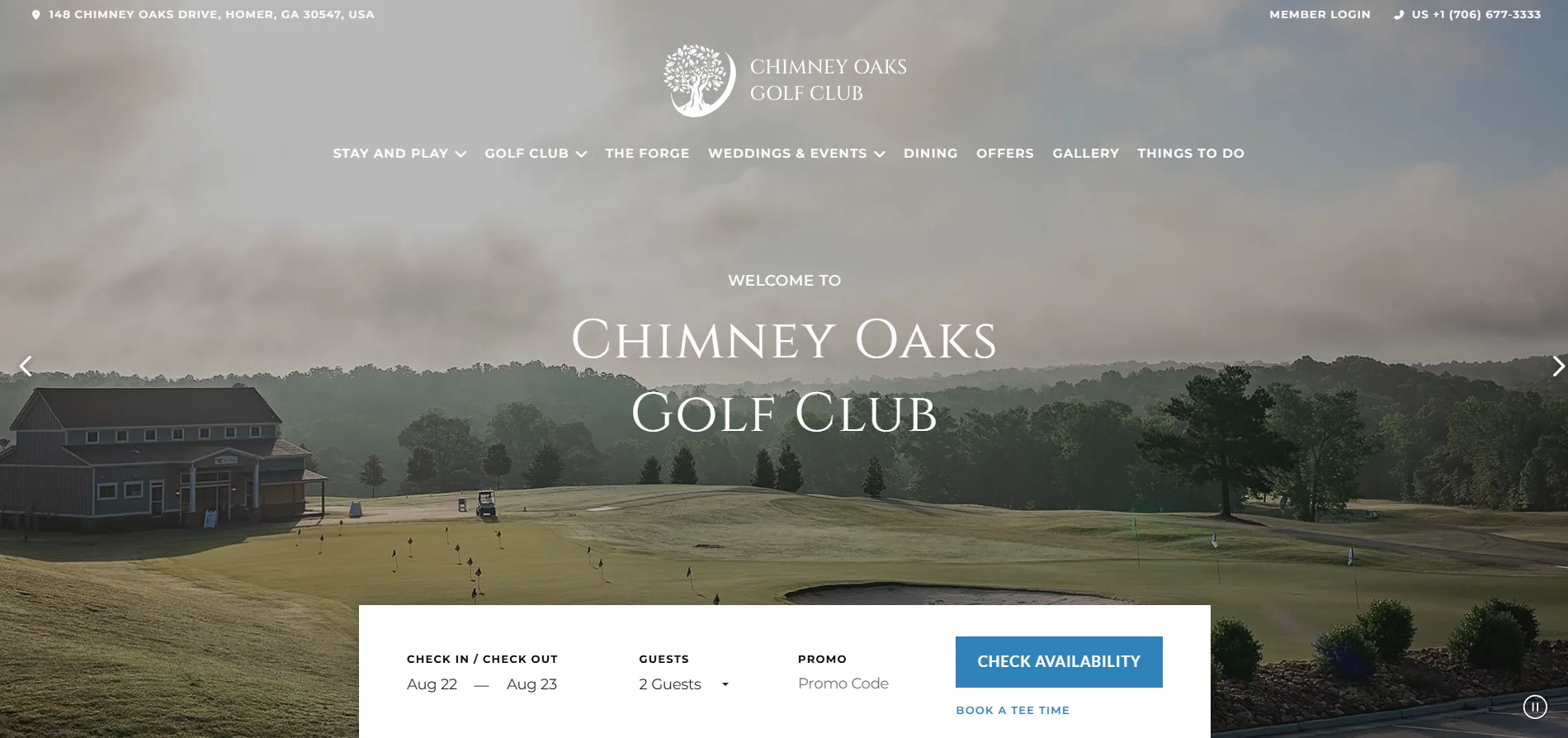 Chimney Oaks Golf Club website